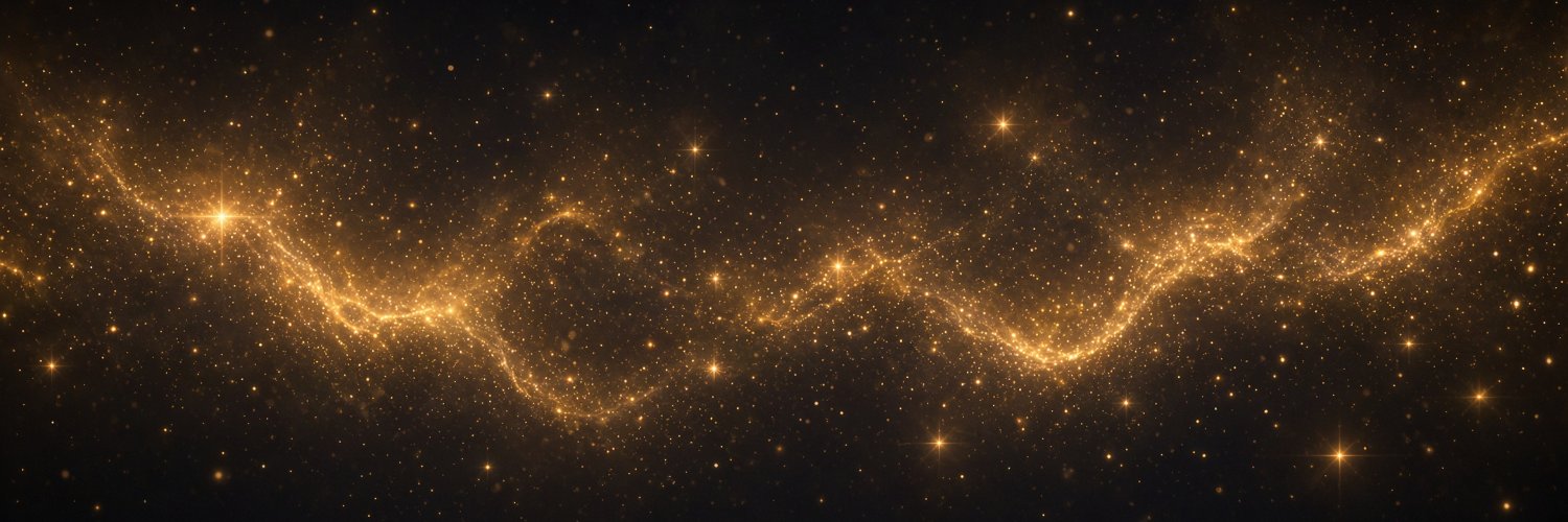 A river of gold stars across a dark sky